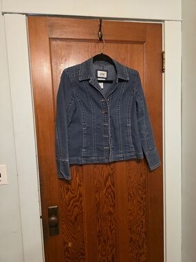 Live a Little Blue Denim Jacket with Contrast Stitching